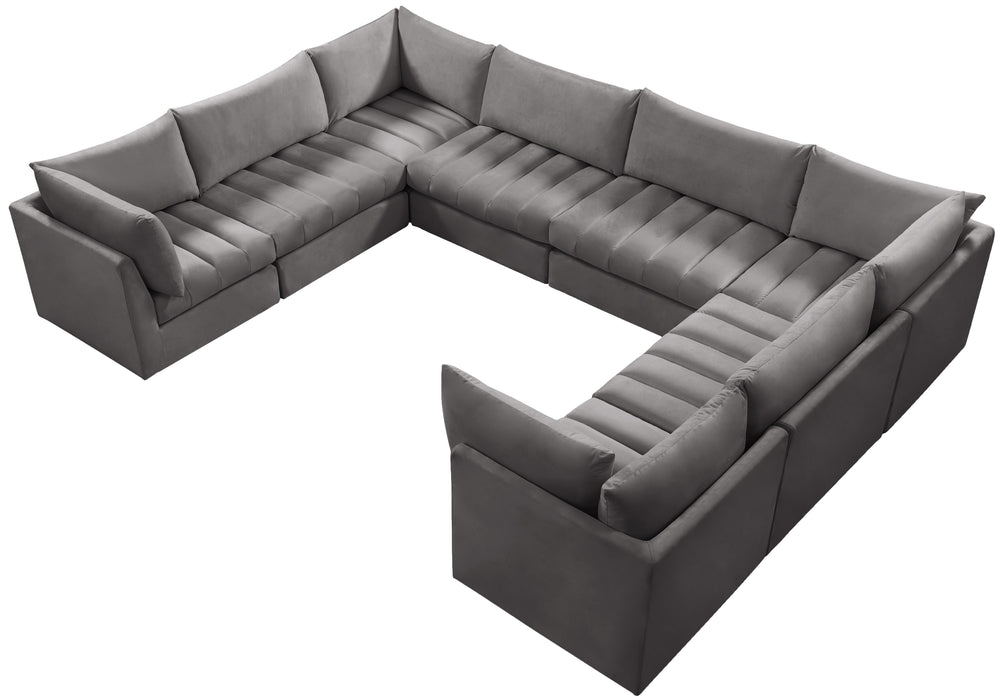 Jacob Grey Velvet Modular Sectional - Just Furniture (PA) - Multi Location