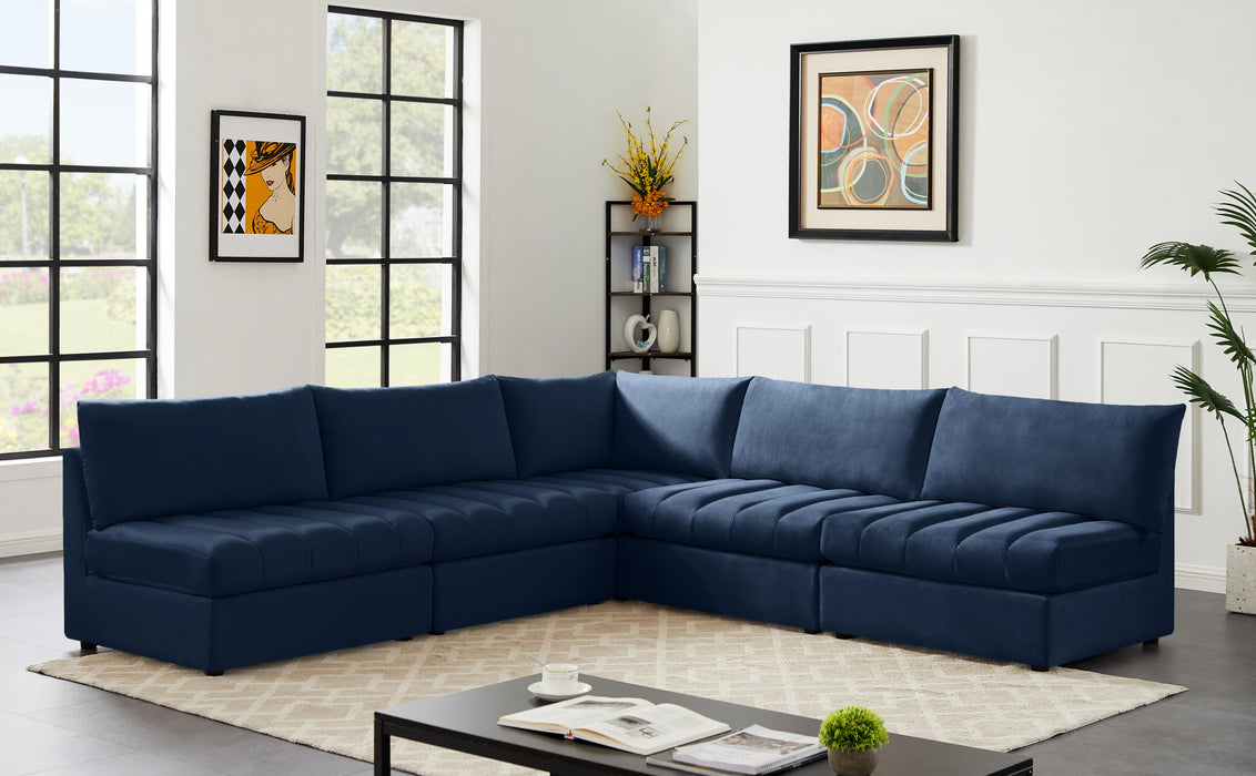 Jacob Navy Velvet Modular Sectional - Just Furniture (PA) - Multi Location