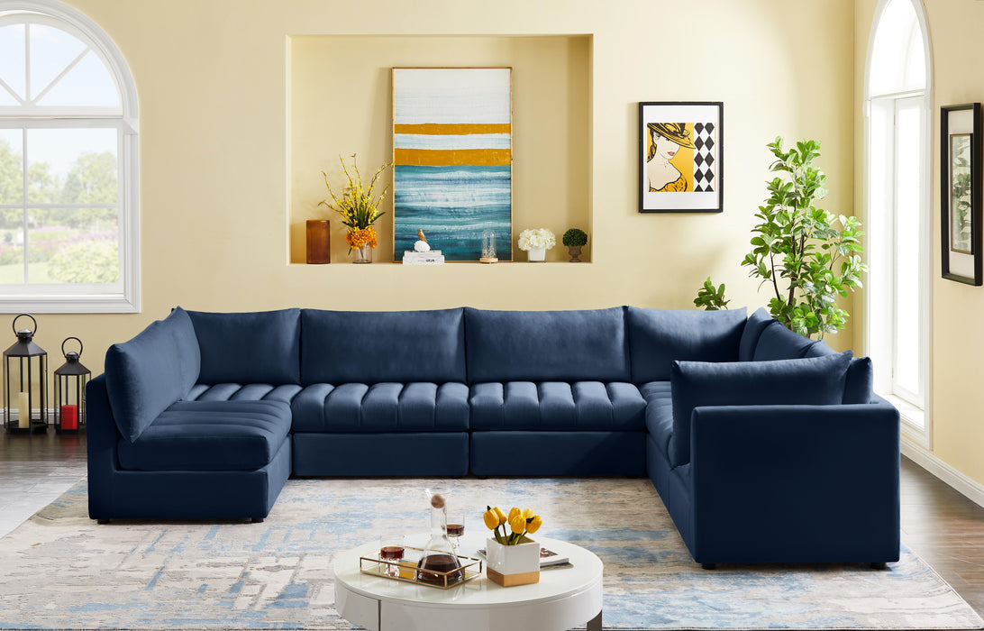 Jacob Navy Velvet Modular Sectional - Just Furniture (PA) - Multi Location