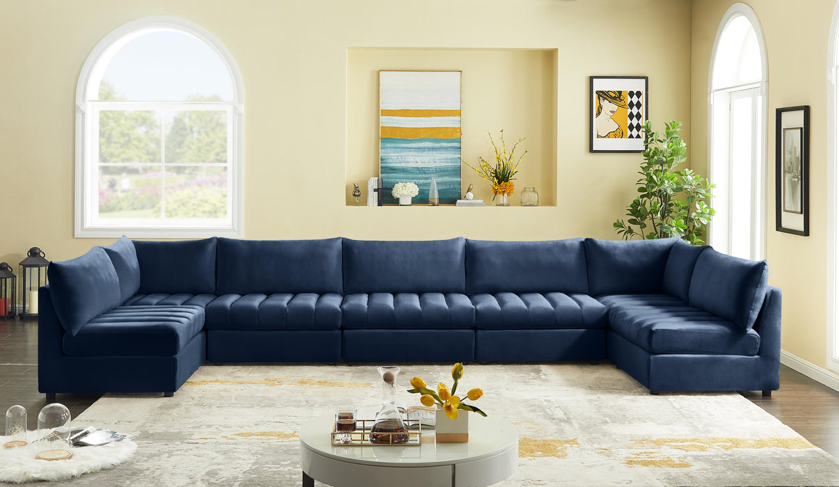 Jacob Navy Velvet Modular Sectional - Just Furniture (PA) - Multi Location