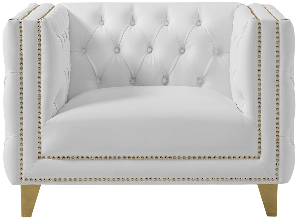 Michelle White Faux Leather Chair - Just Furniture (PA) - Multi Location