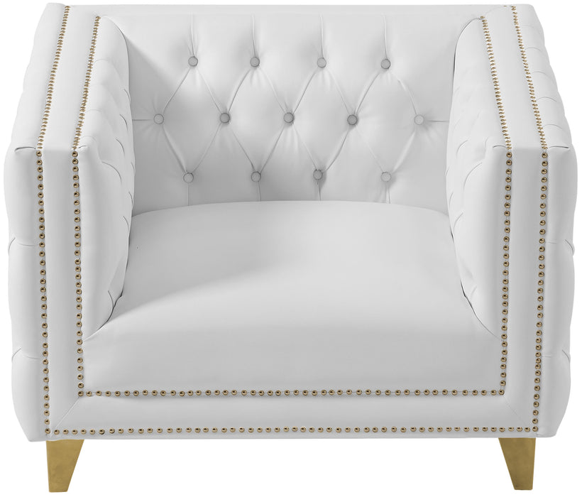 Michelle White Faux Leather Chair - Just Furniture (PA) - Multi Location