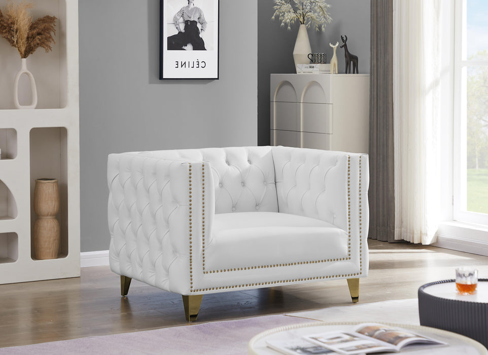 Michelle White Faux Leather Chair - Just Furniture (PA) - Multi Location