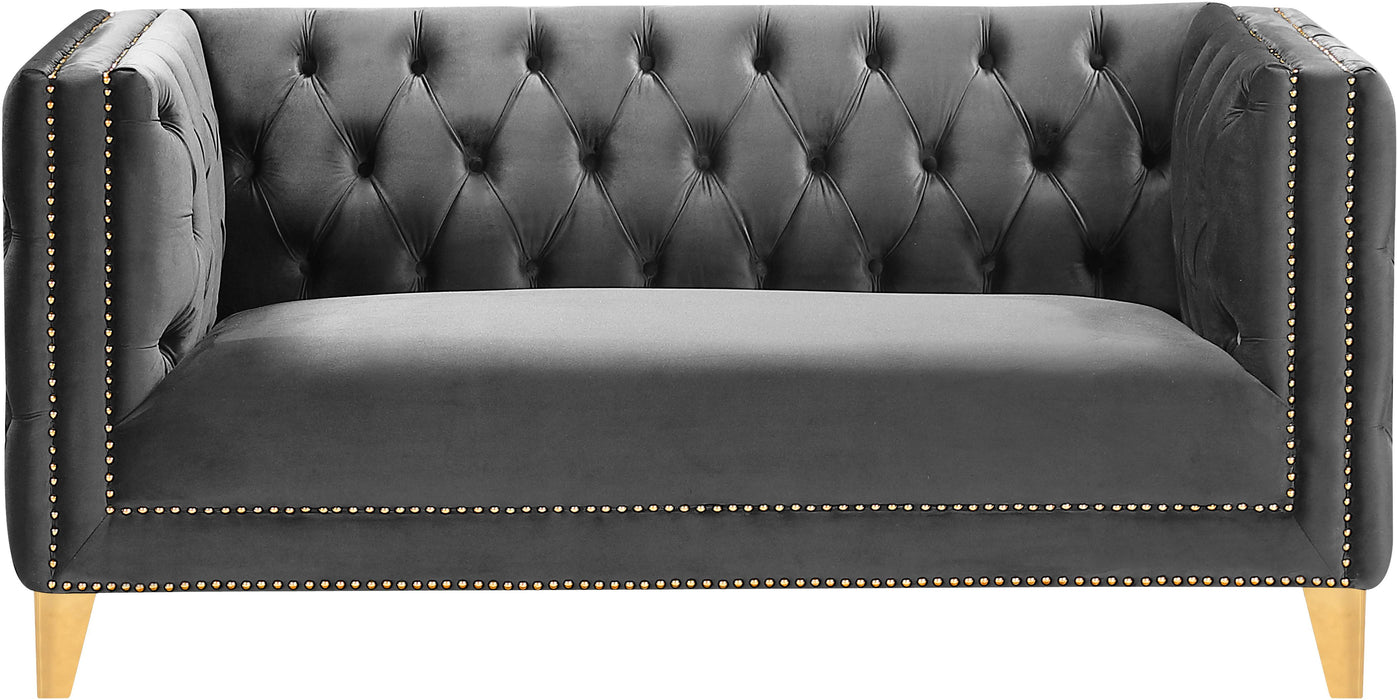 Michelle Grey Velvet Loveseat - Just Furniture (PA) - Multi Location