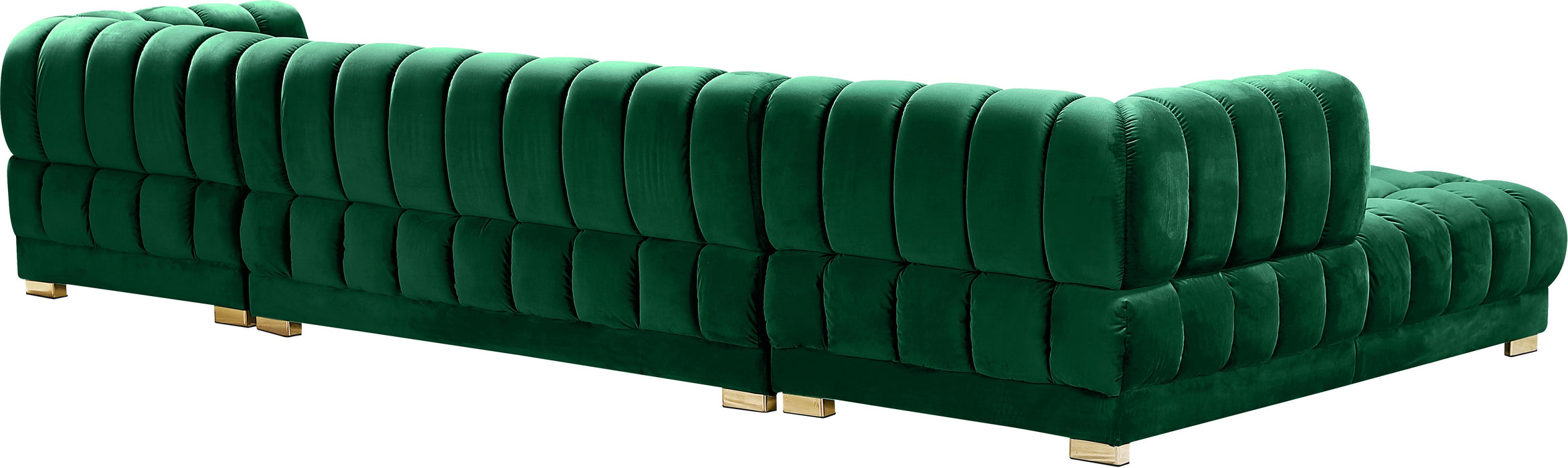 Gwen Green Velvet 3pc. Sectional (3 Boxes) - Just Furniture (PA) - Multi Location