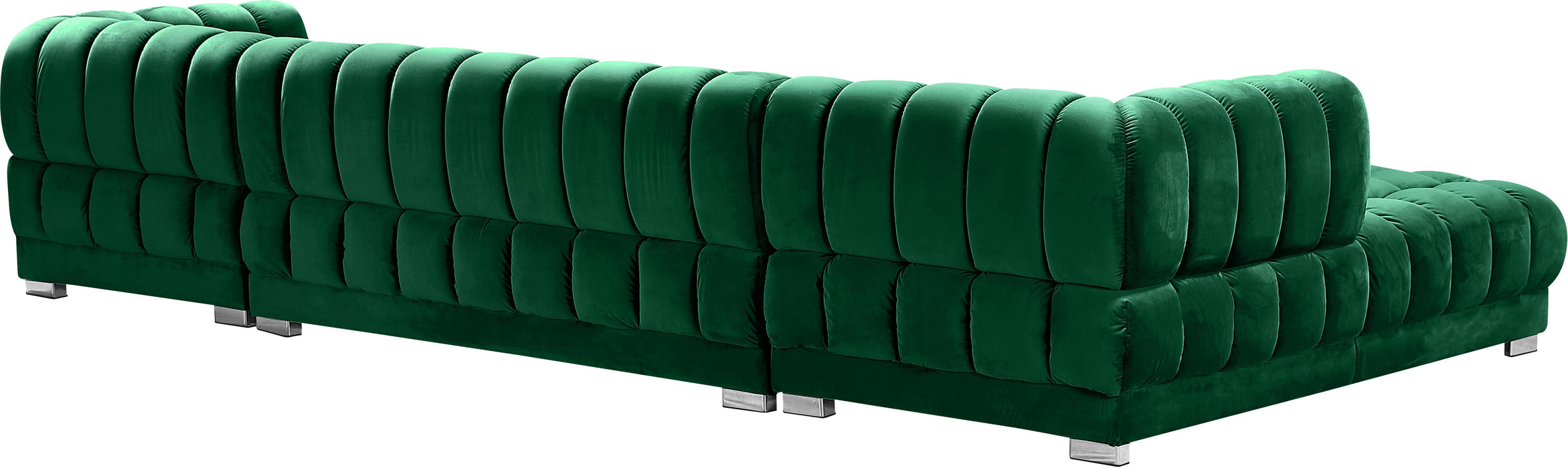 Gwen Green Velvet 3pc. Sectional (3 Boxes) - Just Furniture (PA) - Multi Location