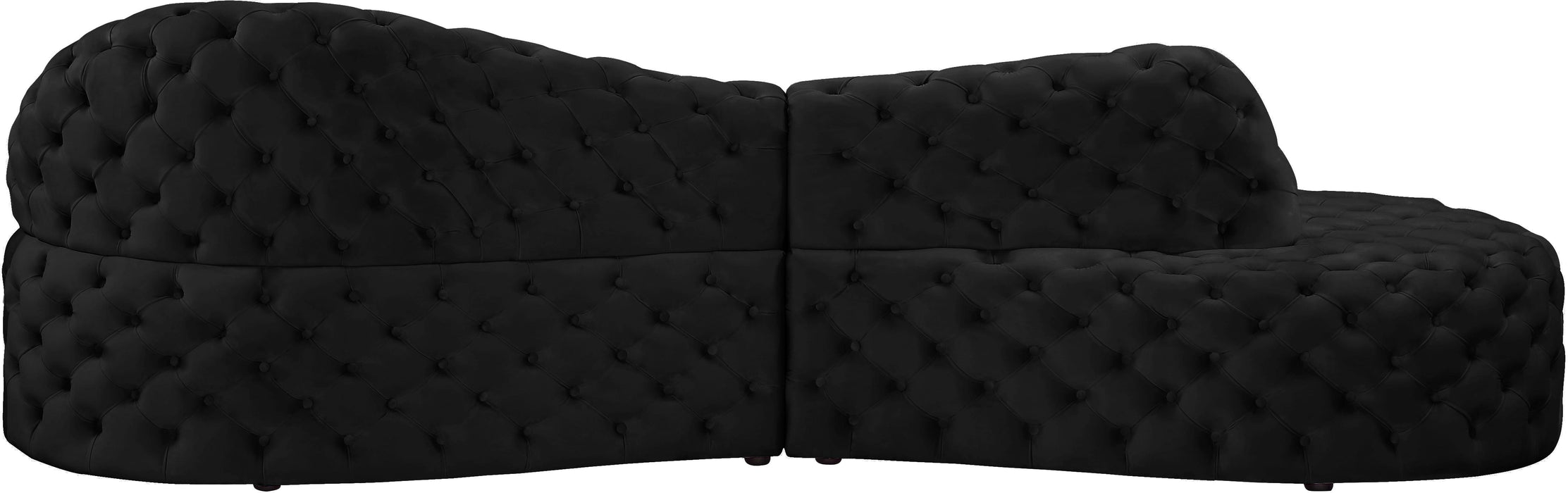 Royal Black Velvet 2pc. Sectional - Just Furniture (PA) - Multi Location