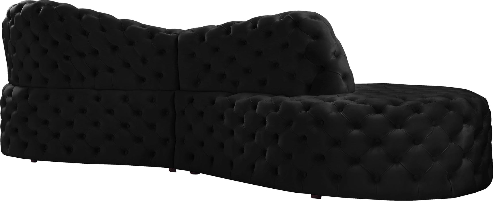 Royal Black Velvet 2pc. Sectional - Just Furniture (PA) - Multi Location