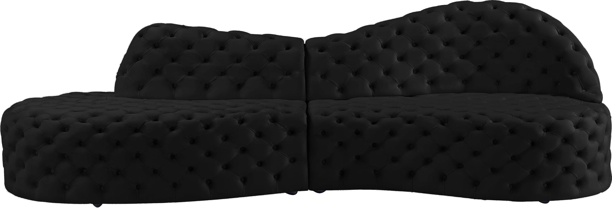 Royal Black Velvet 2pc. Sectional - Just Furniture (PA) - Multi Location