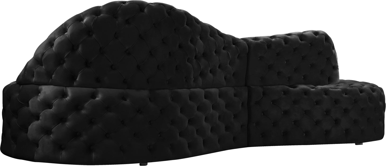 Royal Black Velvet 2pc. Sectional - Just Furniture (PA) - Multi Location