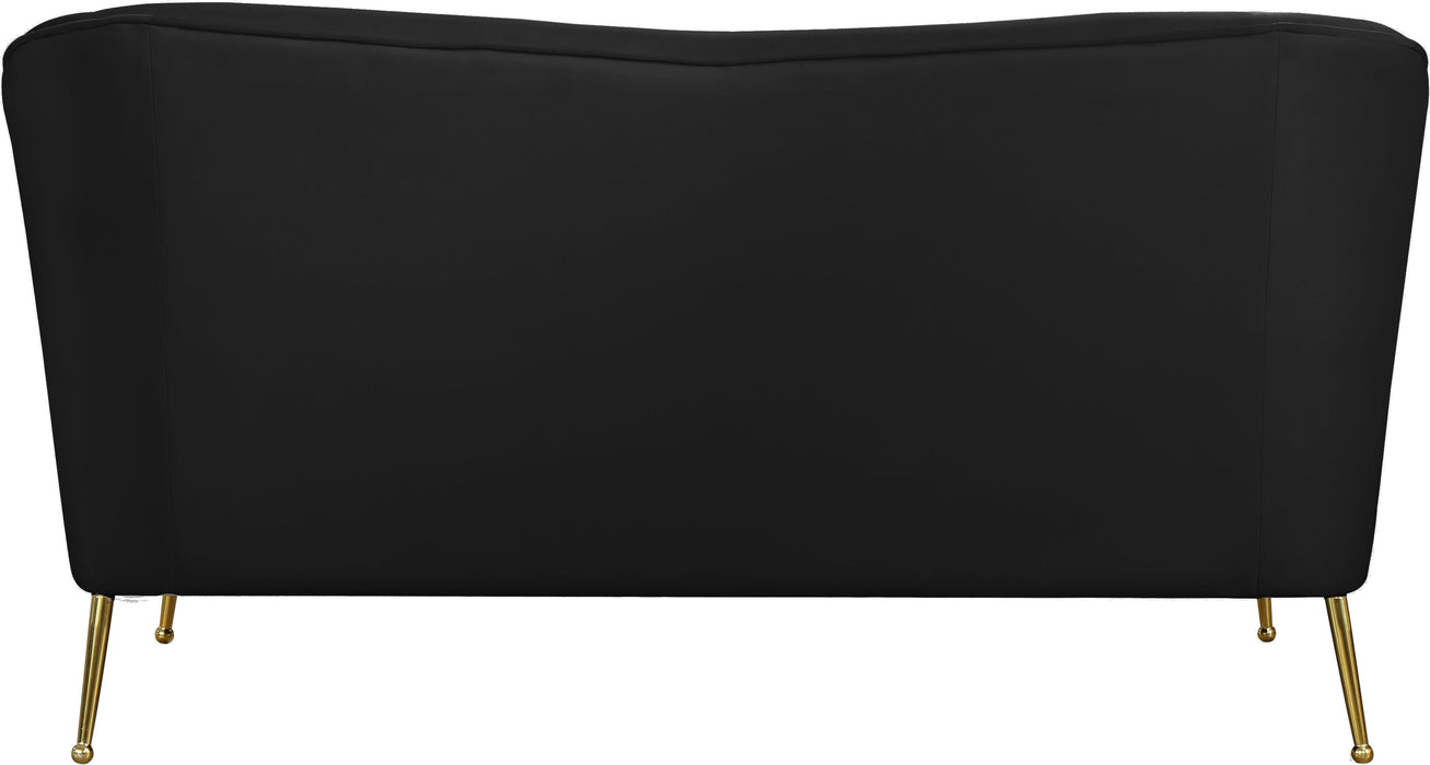 Hermosa Black Velvet Loveseat - Just Furniture (PA) - Multi Location