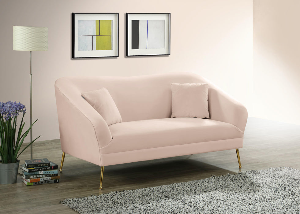 Hermosa Pink Velvet Loveseat - Just Furniture (PA) - Multi Location
