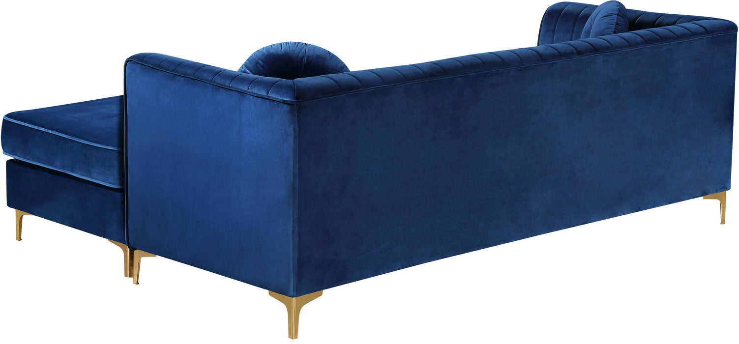 Eliana Navy Velvet 2pc. Reversible Sectional - Just Furniture (PA) - Multi Location