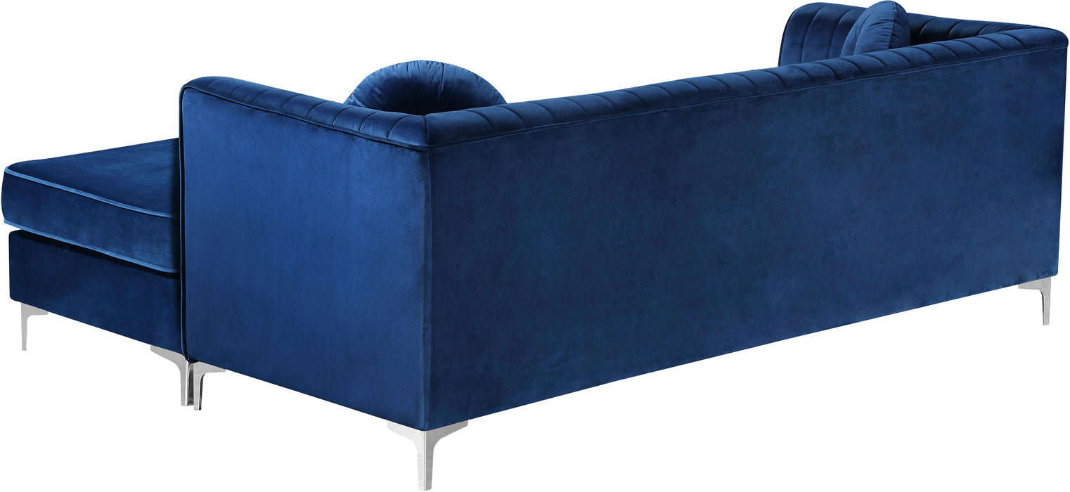 Eliana Navy Velvet 2pc. Reversible Sectional - Just Furniture (PA) - Multi Location