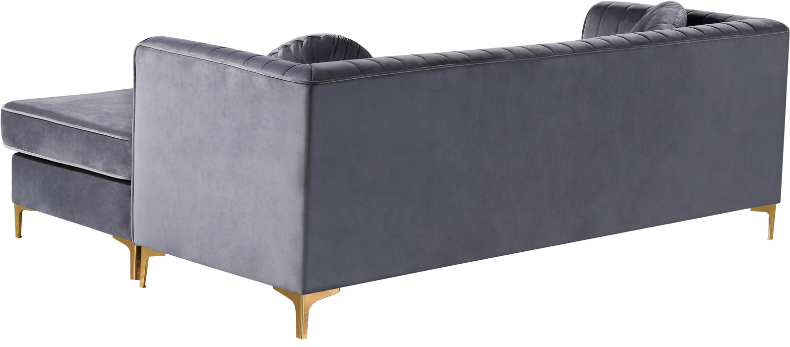 Eliana Grey Velvet 2pc. Reversible Sectional - Just Furniture (PA) - Multi Location