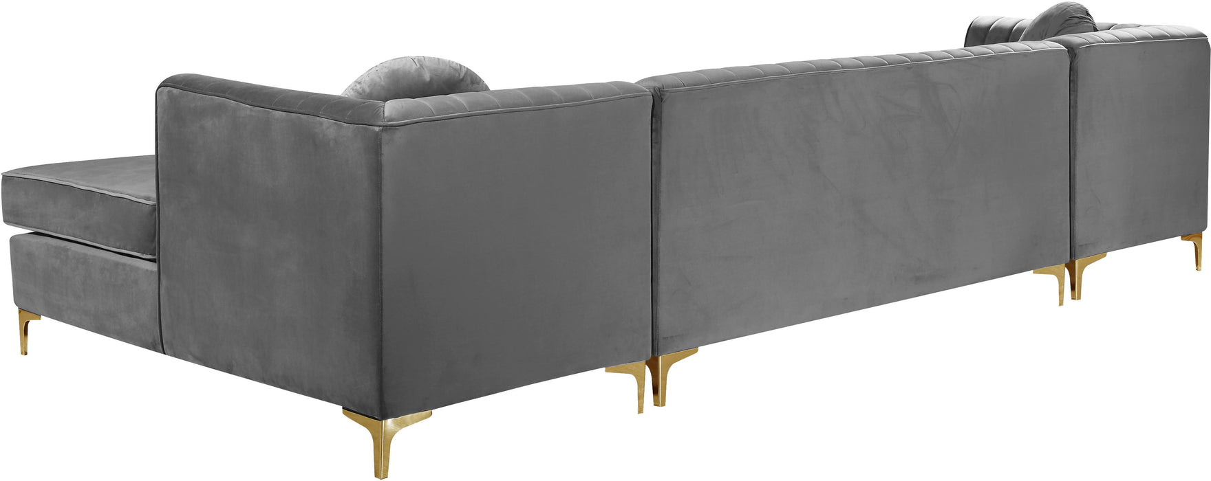 Graham Grey Velvet 3pc. Sectional - Just Furniture (PA) - Multi Location