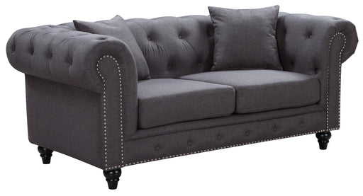 Chesterfield Grey Linen Loveseat - Just Furniture (PA) - Multi Location