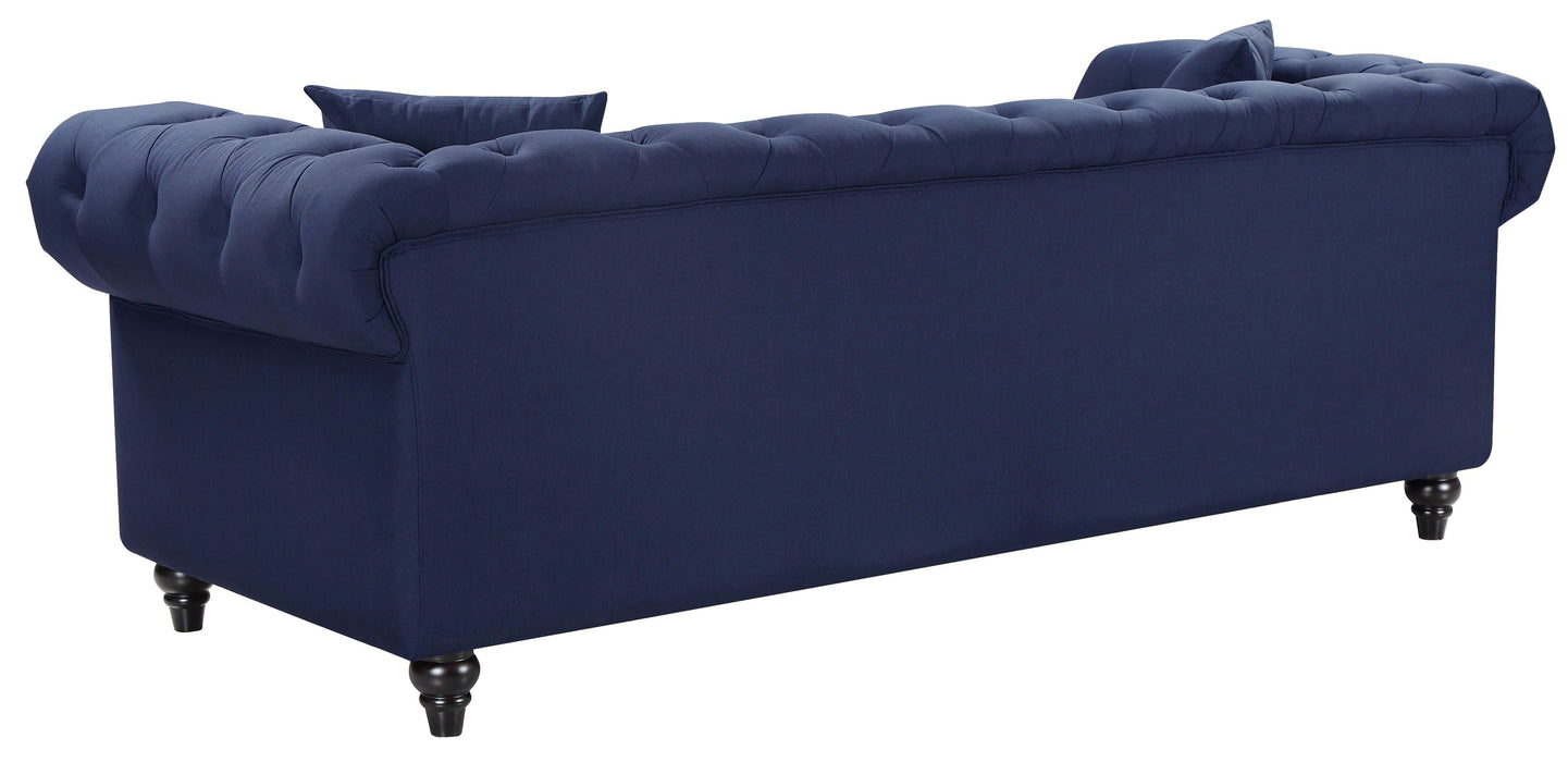Chesterfield Navy Linen Loveseat - Just Furniture (PA) - Multi Location
