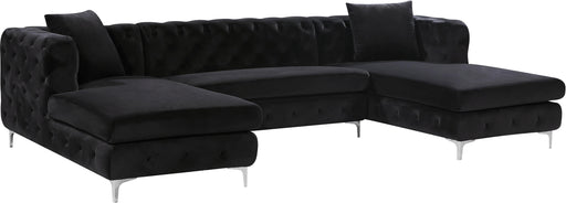 Gail Black Velvet 3pc. Sectional - Just Furniture (PA) - Multi Location