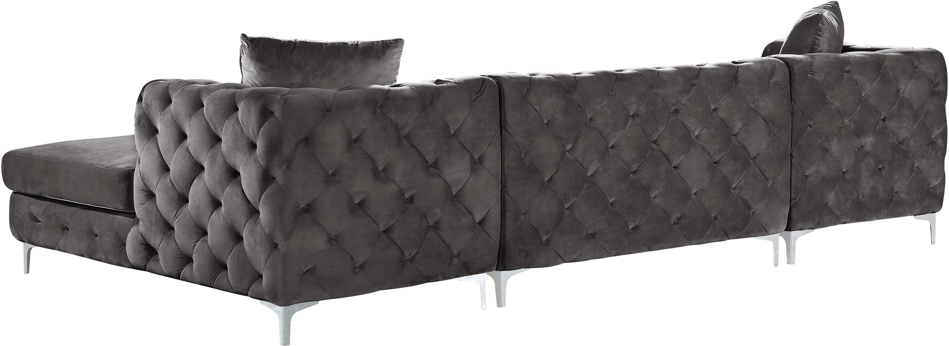 Gail Grey Velvet 3pc. Sectional - Just Furniture (PA) - Multi Location