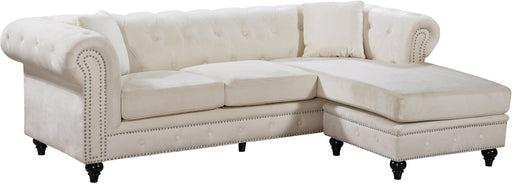 Sabrina Cream Velvet 2pc. Reversible Sectional - Just Furniture (PA) - Multi Location