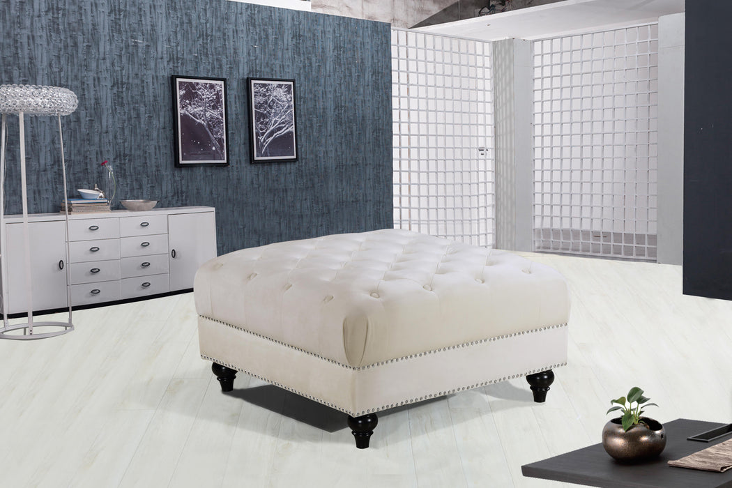 Sabrina Cream Velvet Ottoman - Just Furniture (PA) - Multi Location