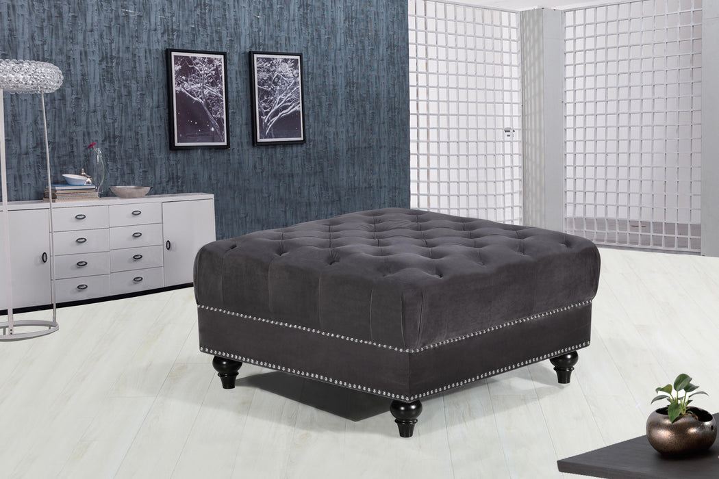 Sabrina Grey Velvet Ottoman - Just Furniture (PA) - Multi Location