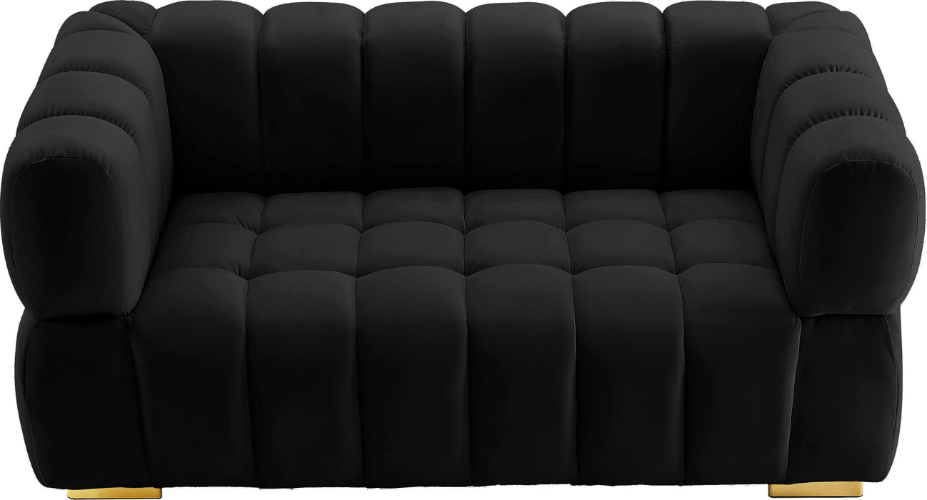 Gwen Black Velvet Loveseat - Just Furniture (PA) - Multi Location