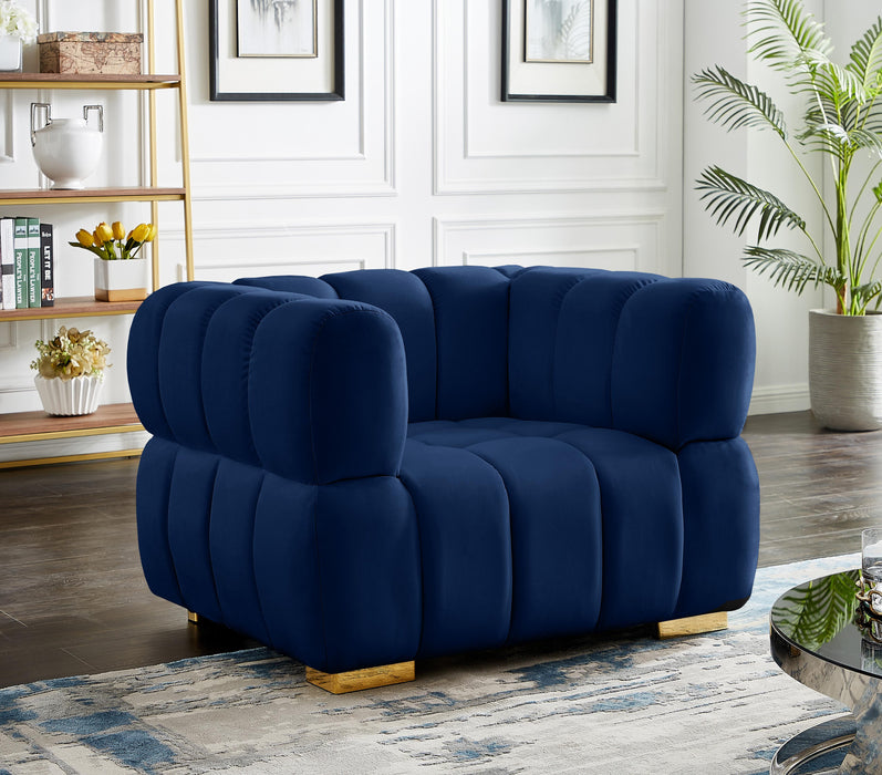 Gwen Navy Velvet Chair - Just Furniture (PA) - Multi Location