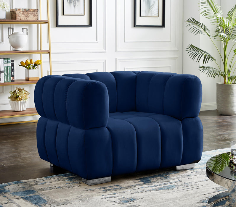 Gwen Navy Velvet Chair - Just Furniture (PA) - Multi Location