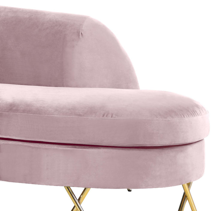 Serpentine Pink Velvet 3pc. Sectional - Just Furniture (PA) - Multi Location