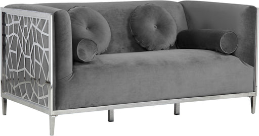 Opal Grey Velvet Loveseat - Just Furniture (PA) - Multi Location