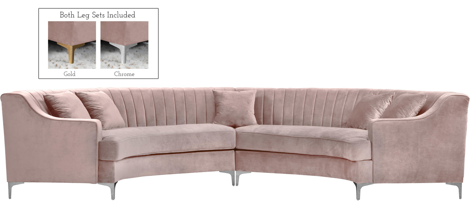 Jackson Pink Velvet 2pc. Sectional - Just Furniture (PA) - Multi Location
