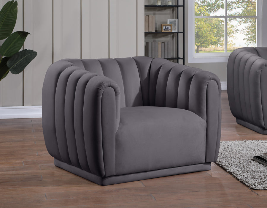 Dixie Grey Velvet Chair - Just Furniture (PA) - Multi Location