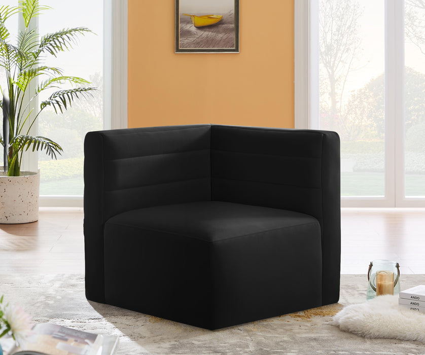 Quincy Black Velvet Modular Corner Chair - Just Furniture (PA) - Multi Location