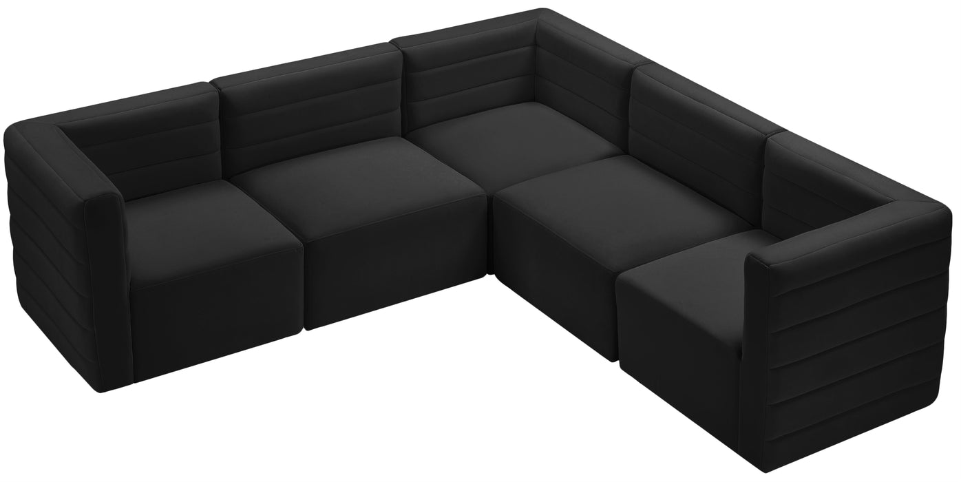 Quincy Black Velvet Modular Sectional - Just Furniture (PA) - Multi Location