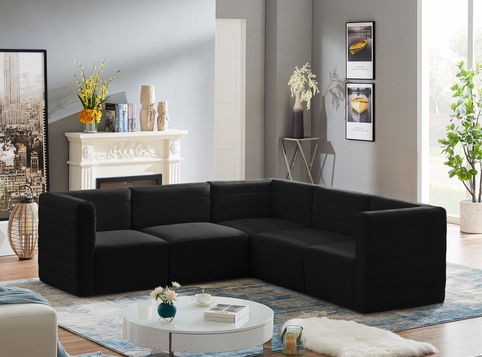 Quincy Black Velvet Modular Sectional - Just Furniture (PA) - Multi Location