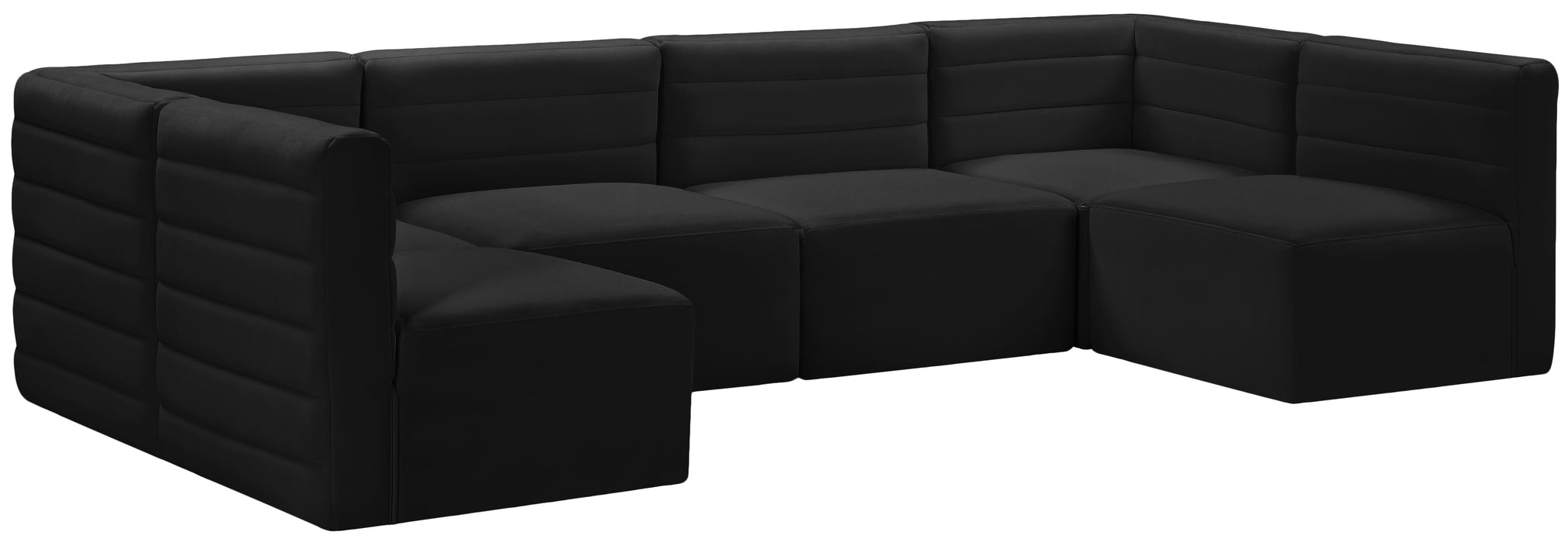 Quincy Black Velvet Modular Sectional - Just Furniture (PA) - Multi Location