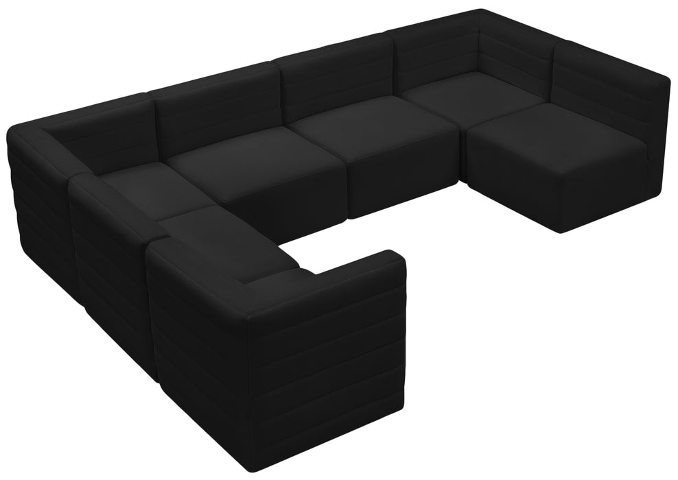 Quincy Black Velvet Modular Sectional - Just Furniture (PA) - Multi Location