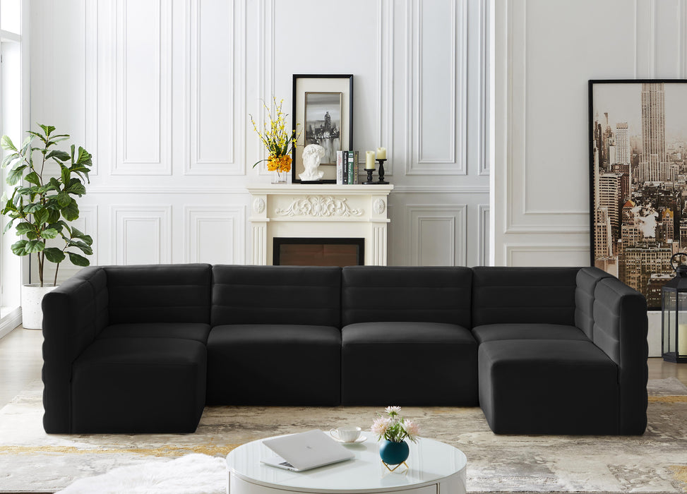Quincy Black Velvet Modular Sectional - Just Furniture (PA) - Multi Location