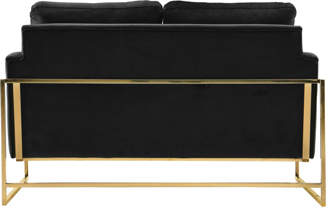Mila Black Velvet Loveseat - Just Furniture (PA) - Multi Location