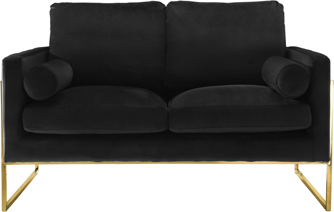 Mila Black Velvet Loveseat - Just Furniture (PA) - Multi Location