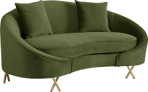 Serpentine Olive Velvet Loveseat - Just Furniture (PA) - Multi Location