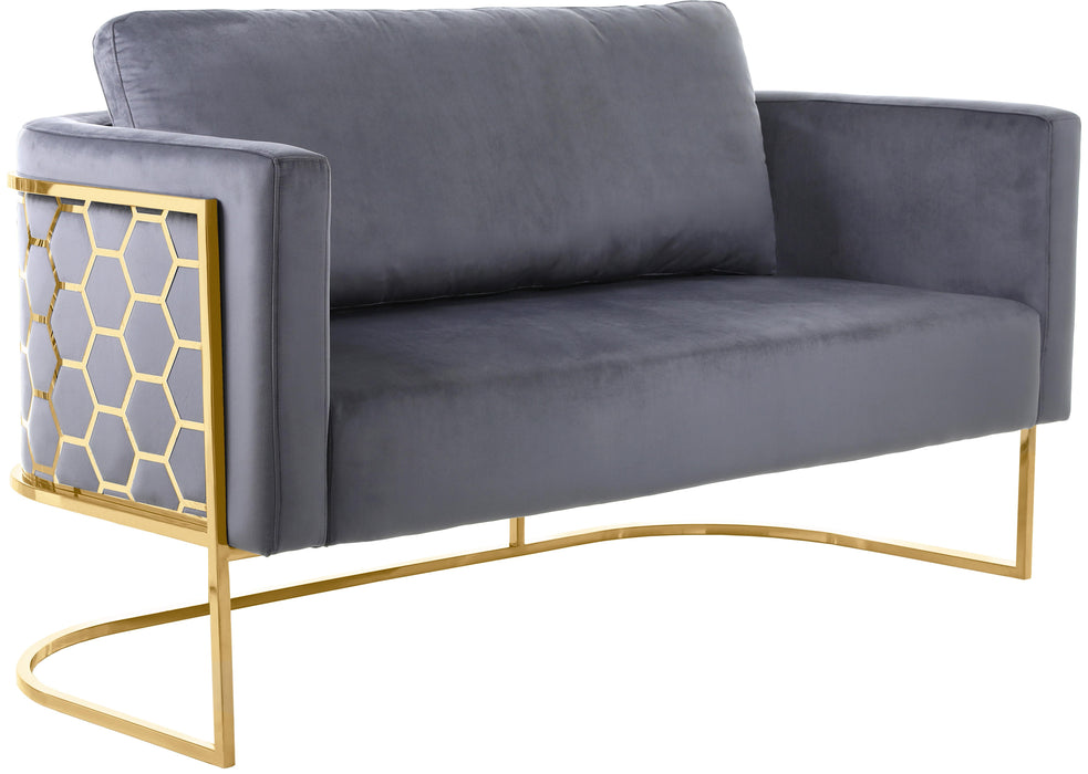 Casa Grey Velvet Loveseat - Just Furniture (PA) - Multi Location