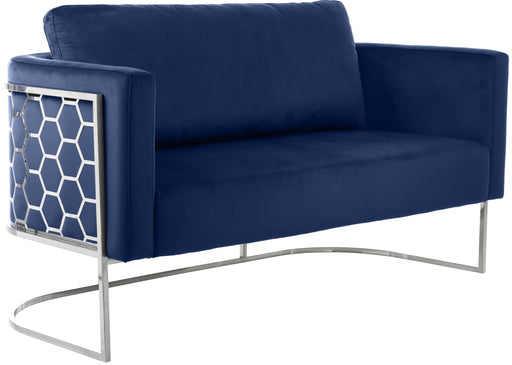 Casa Navy Velvet Loveseat - Just Furniture (PA) - Multi Location