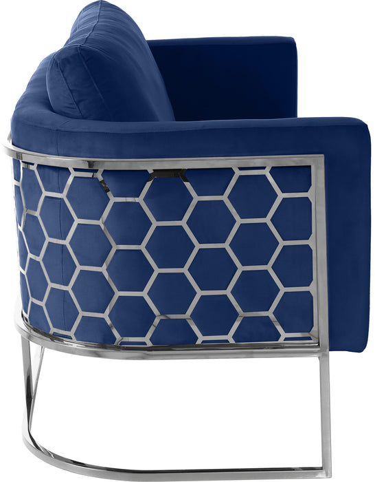 Casa Navy Velvet Loveseat - Just Furniture (PA) - Multi Location