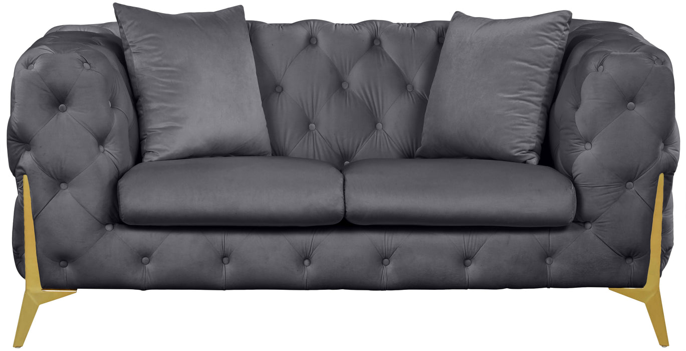 Kingdom Grey Velvet Loveseat - Just Furniture (PA) - Multi Location