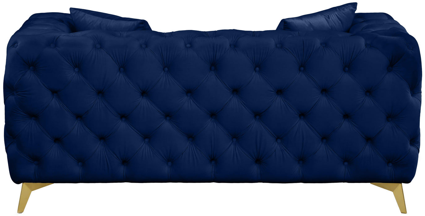 Kingdom Navy Velvet Loveseat - Just Furniture (PA) - Multi Location