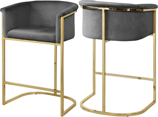 Donatella Grey Velvet Stool - Just Furniture (PA) - Multi Location