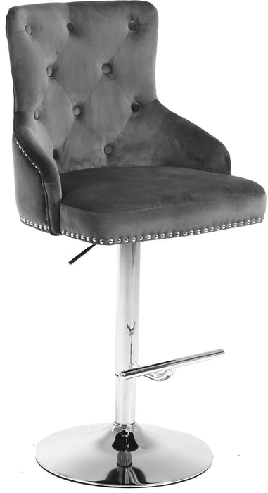 Claude Grey Velvet Adjustable Stool - Just Furniture (PA) - Multi Location